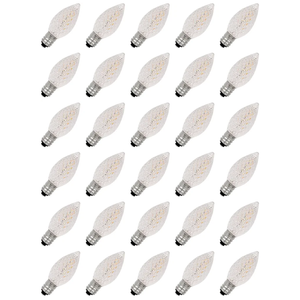 30-Pack C7 Diamond Faceted LED Replacement Bulbs, Shatterproof Warm White, Brighter Illumination, 0.6W Energy Efficient, E12 Base for Outdoor Christmas & Patio String Lights