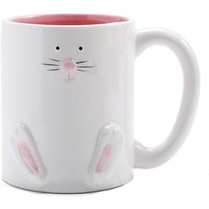 ZaH Easter Bunny Coffee Mug Easter Decoration Gift for Kids Boys Girls - Ceramic Mug Cup 12oz (Rabbit Pattern-1) (White)