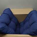 All Weather Wicker Chair Cushions of 3 Pieces, Waterproof Outdoor Wicker Chair Cushion for Patio Furniture Loveseat Settee Bench, 1 Loveseat and 2 U-Shaped Thickened Cushions, Blue