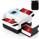 Automatic Card Shuffler 1/2 Deck, One-Click Shuffling Mode, 2000mAh Rechargeable Shuffle Machine with Storage Bag, Electric Playing Card Shuffler for Poker, UNO, Blackjack, Skip-Bo, Phase 10