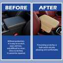 Car Center Console Cover, Car Arm Rest Cover with Side Storage Bags, 7.8In x 12.1In Universal for Most Cars, Trucks and Vans (Beige)