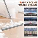 Silicone Squeegee for Floor, 180 Rotating Squeegee Broom, Floor Squeegee with a Long Handle, Squeegee for Water and Pet Hair Removal on Bathroom Floors, Tile, Glass, Indoor Window Cleaning Tool