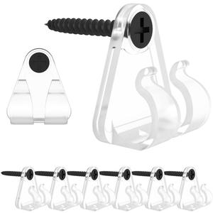 50 Pack Outdoor Lighting Clips, Clear Plastic Wall Mount Hooks for Hanging Christmas, Led, Fairy Lights, 10 Pound Weight Capacity