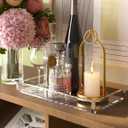 Ultra Thick Acrylic Bathroom Tray/Vanity Tray for Perfume/Counter/Dresser/Candle/Kitchen, Toilet Tank Tray/Back of Toilet TrayNightstand/Catchall/Decorative Tray, Countertop Accessories