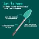 Scotch-Brite Extendable Tub & Tile Scrubber Kit, Includes 1 Handle and 3 Non-Scratch Scrubber Pads
