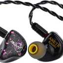 Linsoul ZiiGaat x Fresh Reviews Arete in Ear Monitor, 1DD+4BA Hybrid Earphone IEM, Wired Gaming Earbuds, Studio Monitor Tunning, with Detachable IEM Cable for Musician Audiophile(Black)