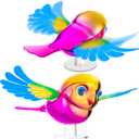 4 x Simulation Flying Bird Hood Ornament, Wind-Powered Creative Rotating Wing Car Decorations, Car Accessories with Durable Adhesive Base, Motorcycles Styling Truck Hood Ornament, Purple