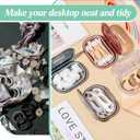 Kigley 4 Pcs Hair Tie Container Small Portable Travel Cotton Swab Holder Dispenser with Lid Plastic Box Storage Containers for Small Items, 3.94 x 2.76 Inch (4 Colors)