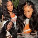 Aisaide Natural Black V Part Wig Body Wave Half Wigs for Black Women 24Inch Synthetic Upgrade U Part Wig Full Head Clip in No Leave Out Wear and Go Glueless Long Wig