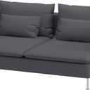 Durable Polyester Fabric Sofa Cover Compatible with IKEA SODERHAMN Couch Slipcover. Sofa Not Included! (Dark Gray, Sofa Section)