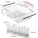 Fanbsy Large Dish Drainer Rack in Sink Adjustable, Expandable 304 Stainless Steel Metal Dish Drying Rack Organizer with Stainless Steel Utensil Holder Over Inside Sink Counter, Rustproof, 15.28 l X 13.23 W X 5.91 h