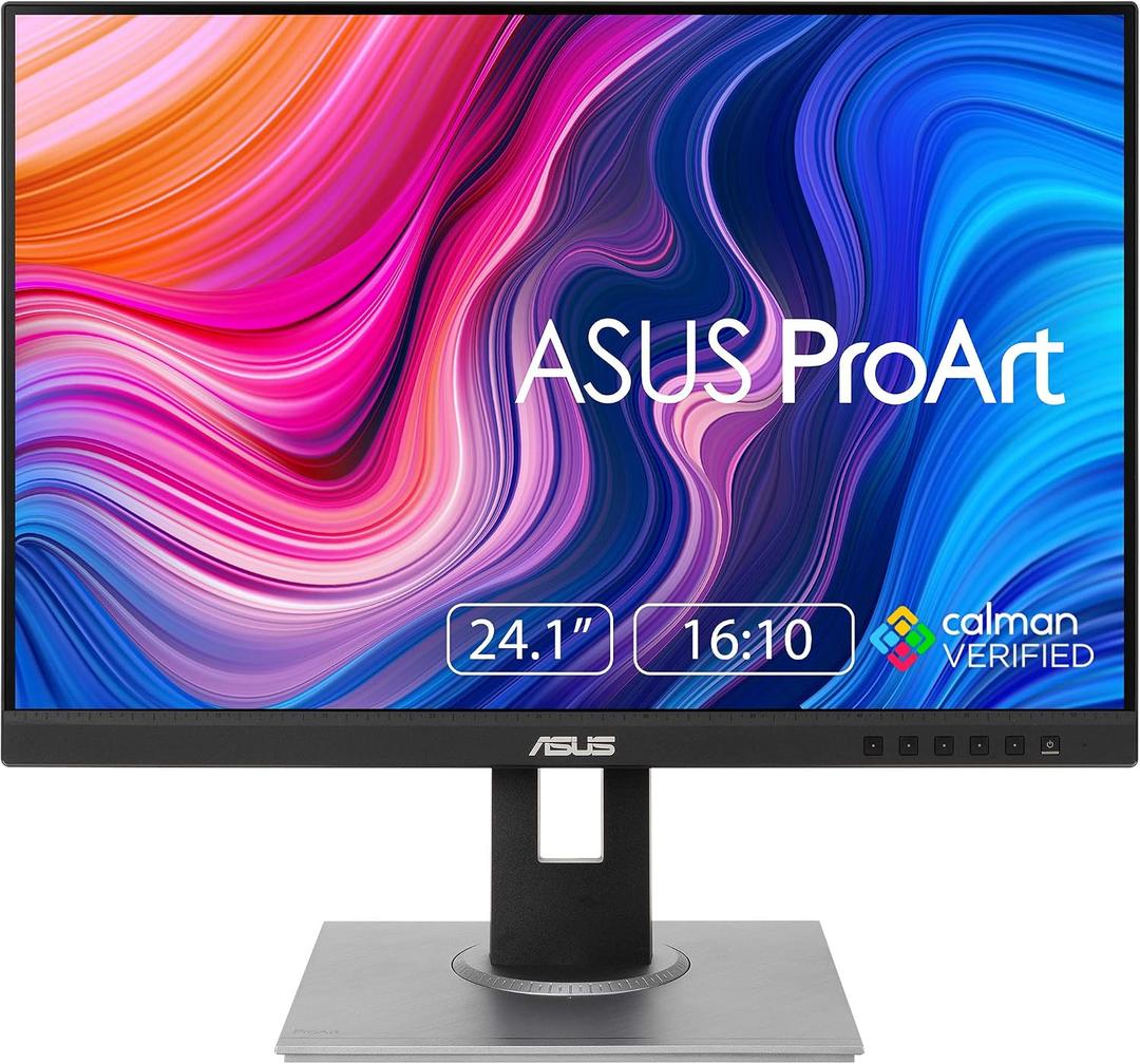 ASUS ProArt 24" Monitor - WUXGA (1920 x 1200), 16:10 Monitor, 100% sRGB/Rec.709 E < 2, IPS, DisplayPort, HDMI, Calman Verified, Anti-Glare, Tilt, Pivot, Swivel, Height Adjustable - PA248QV
