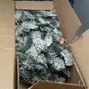 4 FT/5FT/6FT Pre-Lit Slim Christmas Tree Flocked Xmas