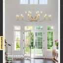 18 Light Gold Living Room Chandelier High Ceiling Foyer Candle Chandelier Large Modern Brass 59in Metal Chandeliers Hanging Light for Master Bedroom Dining Room Light Fixture Over Table