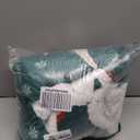 PAVILIA Green Christmas Sherpa Throw Blanket, Gingerbread Snowman Holiday Pattern, Soft Reversible Fleece & Sherpa 50x60 Winter Blanket for Couch & Bed, Cozy Christmas Decor