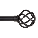 Kenney Studio End Window Curtain Rod, Adjustable for Windows 5/8 Inches, 16 MM Extendable Curtain Rod Black