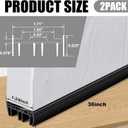 Pushglossy 2 Pcs 36" Slide on Door Sweep 1-3/4" Wide Vinyl Weatherstrip Seal for Exterior Doors, Energy Efficient Draft Stopper, Easy Slide in Installation, Blocks Dust/Insects/Noise(Black)