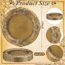 Mifoci Antique Gold Charger Plates Set of 24 Plastic Gold Chargers for Dinner Plates Decorative 13" Round Plate Bulk with Embossed Rim for Dinner, Party, Wedding(Classic)
