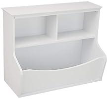 Amazon Basics Children's Multi-Functional 3 Shelf Bookcase and Toy Storage Bin, White, 14.84" D x 31.25" W x 24.56" H
