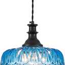 HDDFL Vintage Pendant Lights Fixture Modern Pendant Lighting Fixtures Hanging Lamp for Kitchen Island Bedroom Living Room Hallway Blue and Black