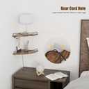 Corner Floating Shelves, Rustic Brown Wood, Set of 2, Wall Mount Storage with Guardrail for Bathroom Kitchen Living Room