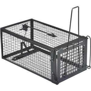 Gingbau Live Chipmunk Rat Trap Humane Vole Mouse Cage Trap (Black)