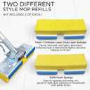LOLA Squeezematic Butterfly Automatic Sponge Mop, 4 Mop Heads - 2 Foam w/ Cellulose Layer & 2 All Foam, 9" Head w/ Scuff Remover