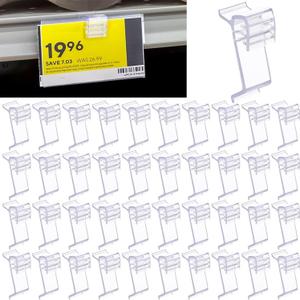 Fulmoon 200 Pcs Retail Shelf Tag Sign Holder, Gripper Clip on Shelf Talker, Price Labels Display Clips for Retail Shop (1-1/4 Inch High by 1/2 Incn Wide)