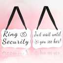 2 Set Ring Security Sign, Ring Bearer Sign & Acrylic Wedding Sign - Wedding Decor Hanging Signs With Ribbon - for Rustic Wedding Ceremonies and Receptions (9.8 * 5.9in)