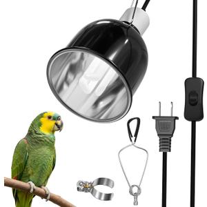 GlowUp Bird Cage Light Fixture Combo Kit, Deep Dome Lampshade with 2.4% UVB Bulb 20W, Bird Light for Captive Birds, Reptiles