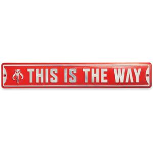 Disney Star Wars The Mandalorian This Is the Way Metal Street Sign - Vintage Star Wars Sign for Man Cave or Movie Room, Small