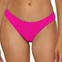 BECCA Women's Standard Shirred Bikini Bottom, Cheeky Coverage, Swimwear Separates, Color Code (Azalea), Small