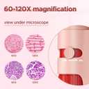 60x-120x Mini Pocket Microscope for Kids Adults, Portable Handheld Microscope, Miniscope Portable for Kids Little Scientist Students School Minilabsters Education