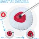 2 Pack Spin Mop Replacement Head for O Cedar EasyWring 1 Tank,Chenille Mop Replace Refill with 30-58 in Handle and 1 Base,Multi-Surface Cleaning for Floors,Cars,RVs