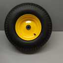 2-Pack 16x6.50-8 Tubeless Front Tires and Wheels, 1-Inch Bearings with Extra 3/4-Inch Bearings, 3" long offset hub, Fits 3/4" and 1" axles, compatible with most John Deere and other riding mowers