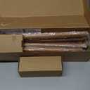 KAMANINA Wood Curtain Rods for Windows 66 to 120 Inch(5.5-10ft), 1 Inch Adjustable Drapery Rod, Decorative Heavy Duty Curtain Rods with Leaf Pattern Finials, Wood Grain