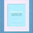 11x14 Glitter Picture Frame with Mat for 8x10, HD Real Glass Pastel Sparkle Photo Frames, Colorful Cute Fun or Unique 11 by 14 Artwork Frame for Tabletop or Wall Display Blue 1 Pack