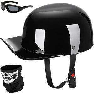 Yesmotor Baseball Motorcycle Helmet Half Cap for Bike Cruiser Chopper Moped Scooter- Dot Approved, XL