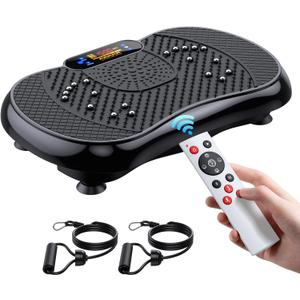 Vibration Plate Exercise Machine, PBYRD Lymphatic Drainage Machine for Weight Loss, Full Body Workout Vibrate Fitness Platform, Helps Toning Shaping Wellness Home Gyms Workout - Max User Weight 330lbs (Black)