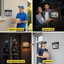 Solar House Numbers for Outside Light Up - 3000K/6000k 2 Modes, Aluminum Waterproof LED Lighted Address Signs for Houses, Solar Powered Wall-Mounted Illuminated Address Plaque for Yard Home