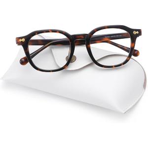 Dollger Blue light Glasses for Women Men Non-prescription Square Frame Computer Screen Blue light Blocking Eyeglasses (Tortoise)