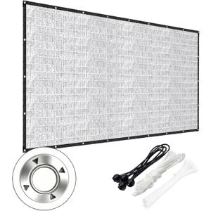 Aluminet Shade Cloth, 85% Heat Reflective Tarp for Blocking Sun with Reinforced Stainless Steel Grommets for Pergola Shade Cover, Garden, Cars, Dogs, Greenhouse, 10x12FT