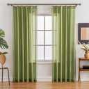 Pinch Pleated Sheer Curtains 80 Inches Long Light Filterring Sheer Semi Voile Drapes Pinch Pleated Curtains for Living Room Bedroom(Loden Green, 42 W x 80 L, 2 Panels)