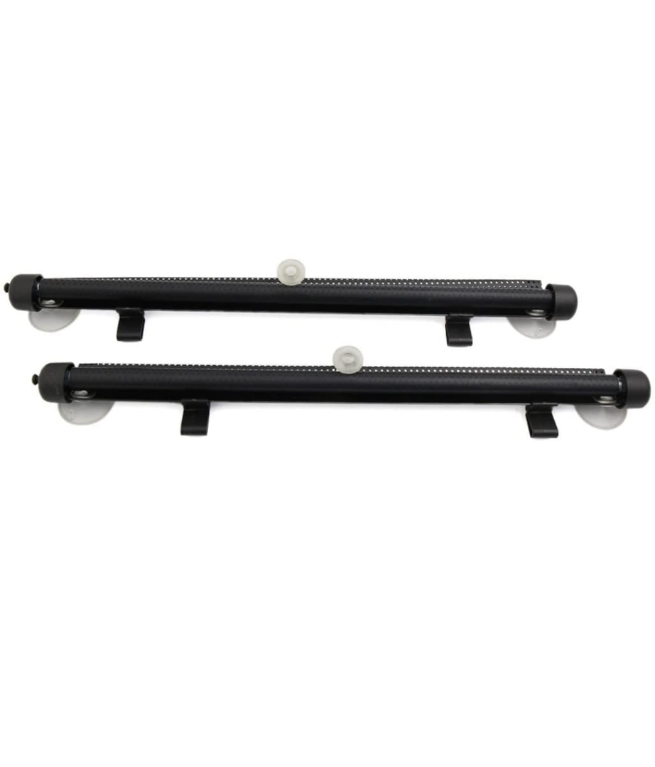 XYWHPGV 2pcs Black Retractable Perforated Car Side Window Sun Shade Roller Protector