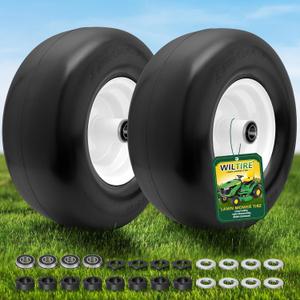 2 Pcs 13x6.50-6nhs Flat Free Zero Turn Lawn Mower Tire and Wheel