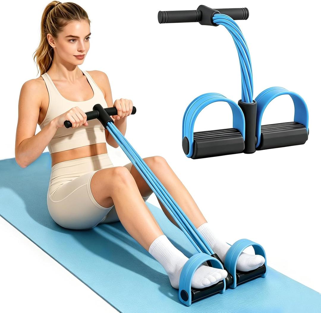 Pedal Resistance Bands with Handles, New Model 6 Tube Resistance Foot Pedal, Multifunctional Rubber Resistance Bands, Suitable for Waist, Arms, Abdomen, and Legs
