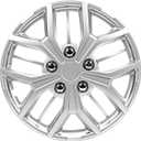 LYDS Evolution Silver Universal 16 inch Premium ABS Hubcap Wheel Cover Replacement Set of 4 - IWC-16S