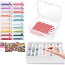 Diamond Art Storage Containers Trays, 20pcs Diamond Painting Trays with Lids, 2-in-1 Beads, Gems & Drills Storage and Line-Up Accessories for Diamond Painting