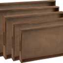 Dark Wood Serving Tray With Handles - Five Piece Nested Breakfast Tray, Bathroom & Buffet Trays for Serving & Organizing (Dark Brown Set)