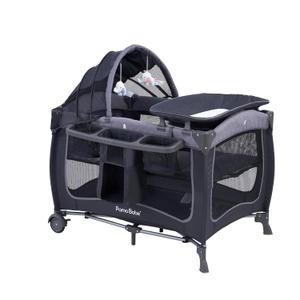 Pamo Babe Baby Playard with Canopy, Portable Crib with Changing Table (Lightgrey)
